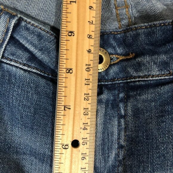 PISTOLA Stretch Mid Rise Skinny Distressed Jeans Raw Frayed Hem Women's Size 27 - Picture 9 of 10